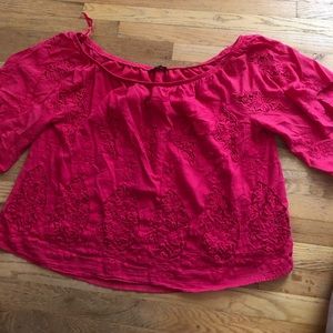 Lane Bryant pink off the shoulder blouse